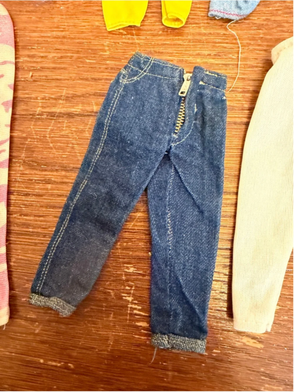 Vintage Barbie Pants Lot 6 Pieces Untagged Jeans Leggings Doll Clothes Bundle